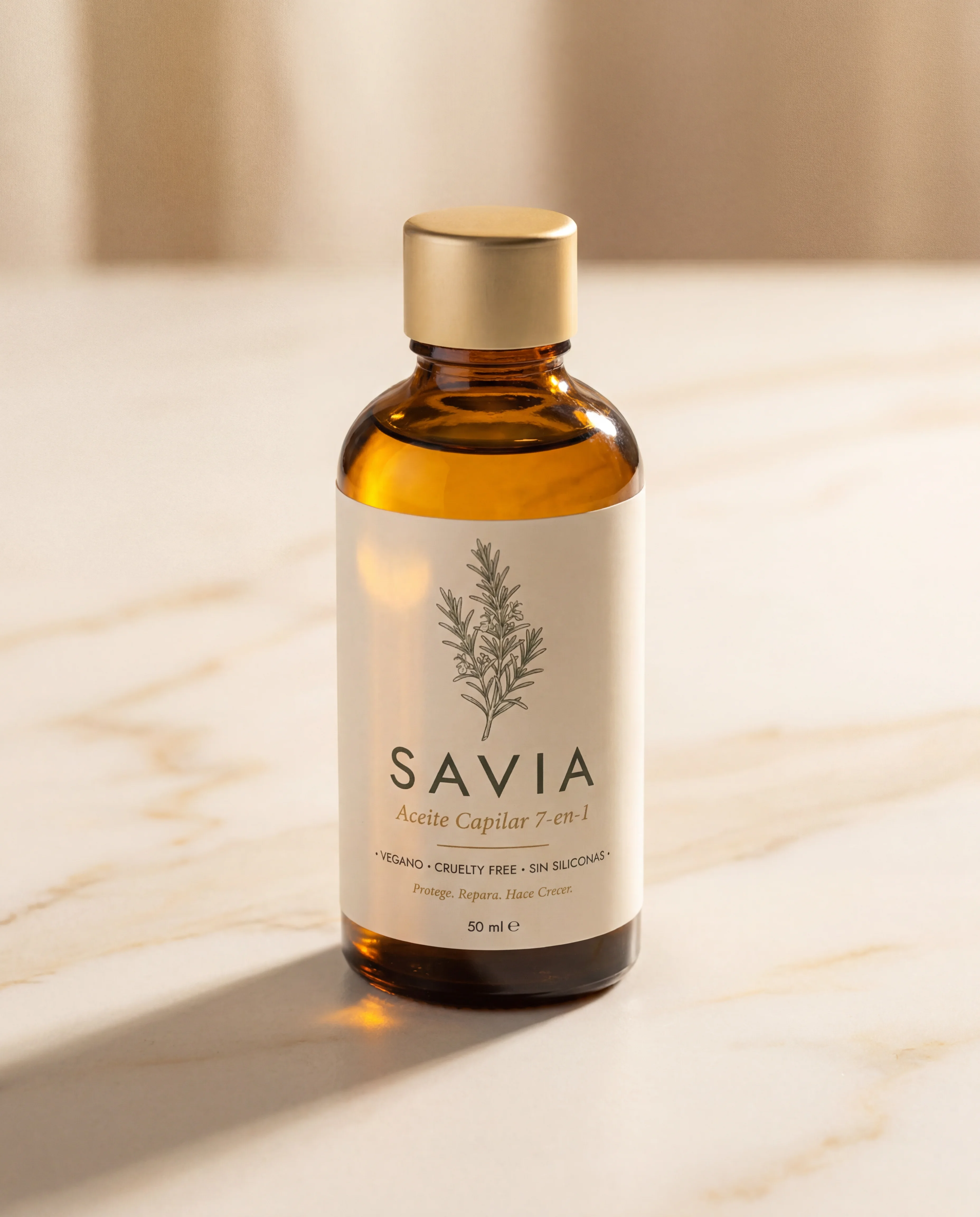 SAVIA Aceite Capilar Reparador 7-en-1 — vista principal del frasco